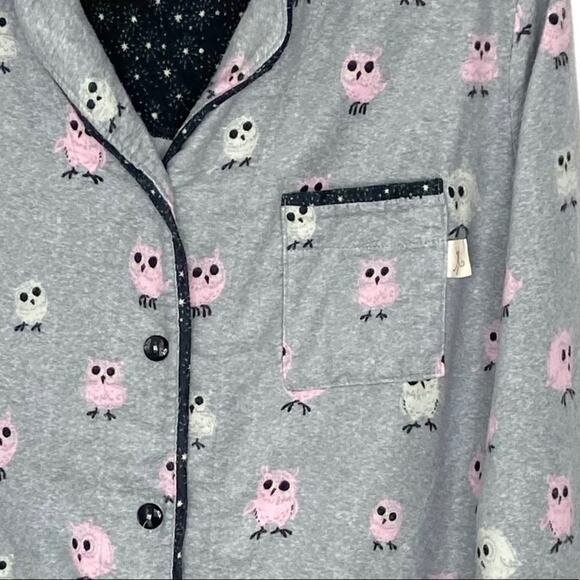 Munki Munki Owl Print PJ Top Medium - Picture 4 of 7